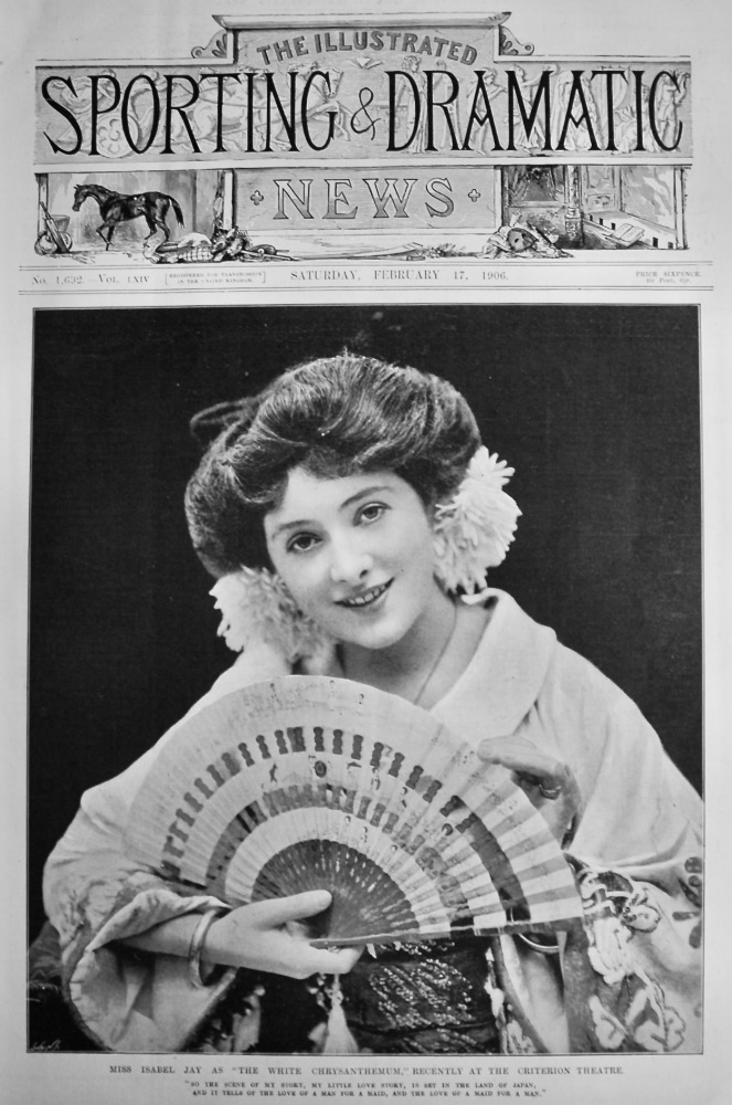 Miss Isabel Jay as "The White Chrysanthemum," recently at the Criterion Theatre.  1906.