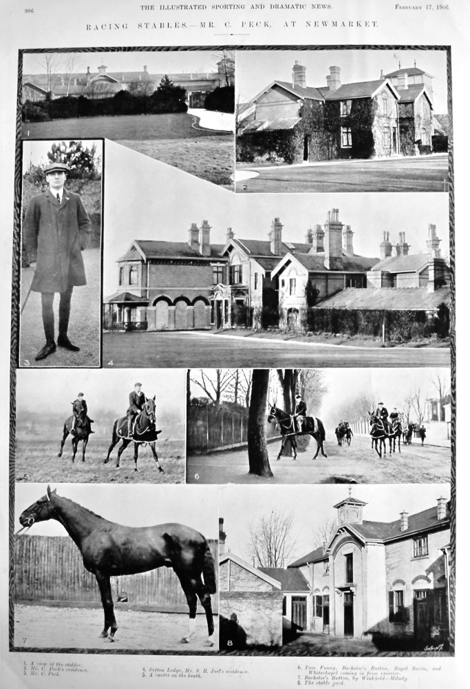 Racing Stables.- Mr. C. Peck, at Newmarket.  1906.