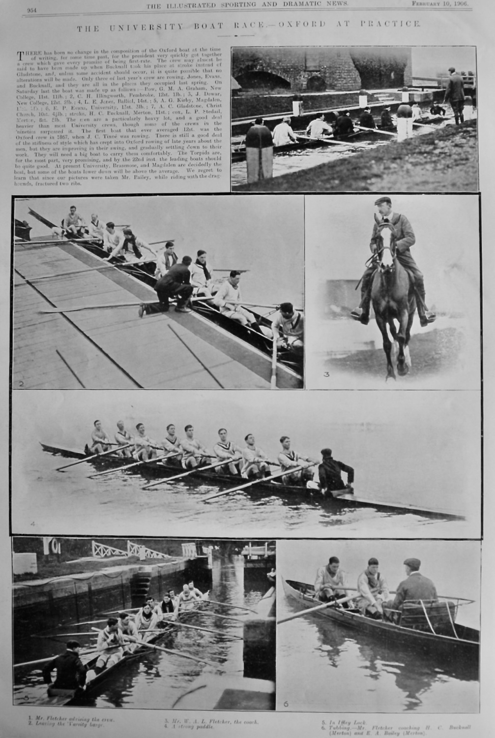 The University Boat Race.- Oxford at Practice.  1906.