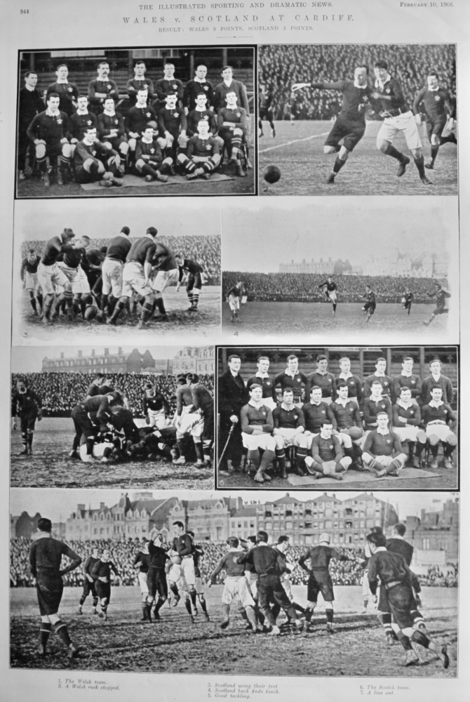 Wales v. Scotland at Cardiff.  1906. (Rugby).