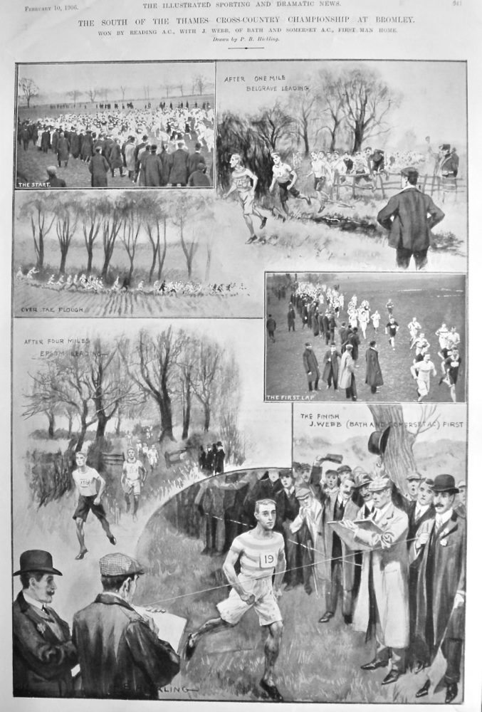 The South of the Thames Cross-Country Championship at Bromley.  1906.