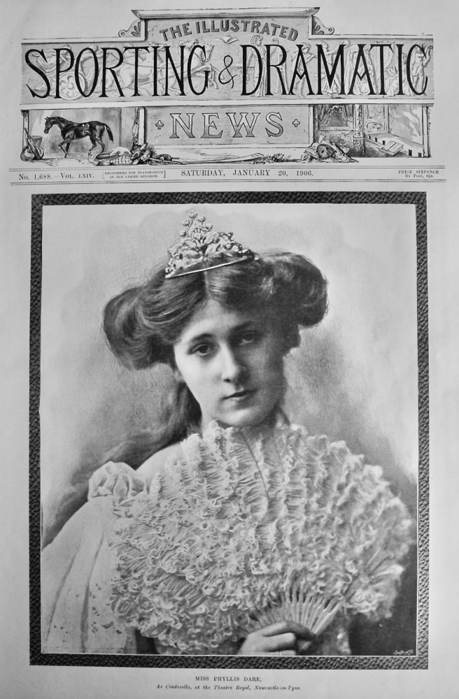 Miss Phyllis Dare, as Cinderella, at the Theatre Royal, Newcastle-on-Tyne.  1906.