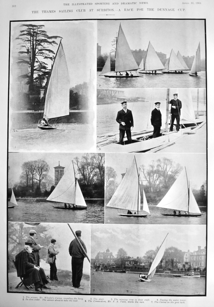 The Thames Sailing Club at Surbiton.- A Race for the Dunnage Cup.  1904.