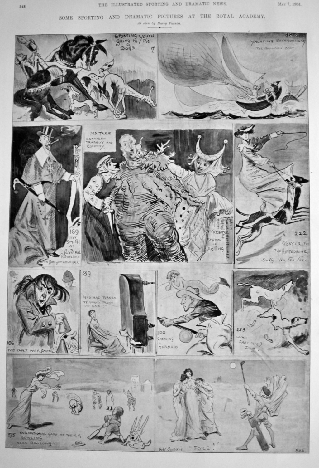 Some Sporting and Dramatic Pictures at the Royal Academy.  1904.