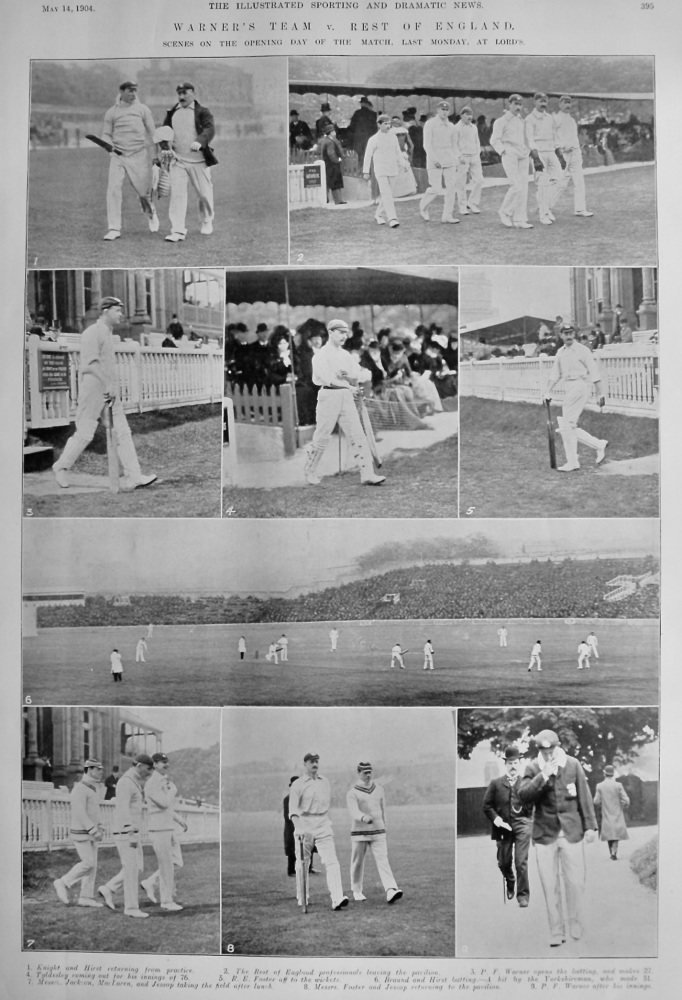 Warner's Team  v.  Rest of England.  1904. (Cricket)