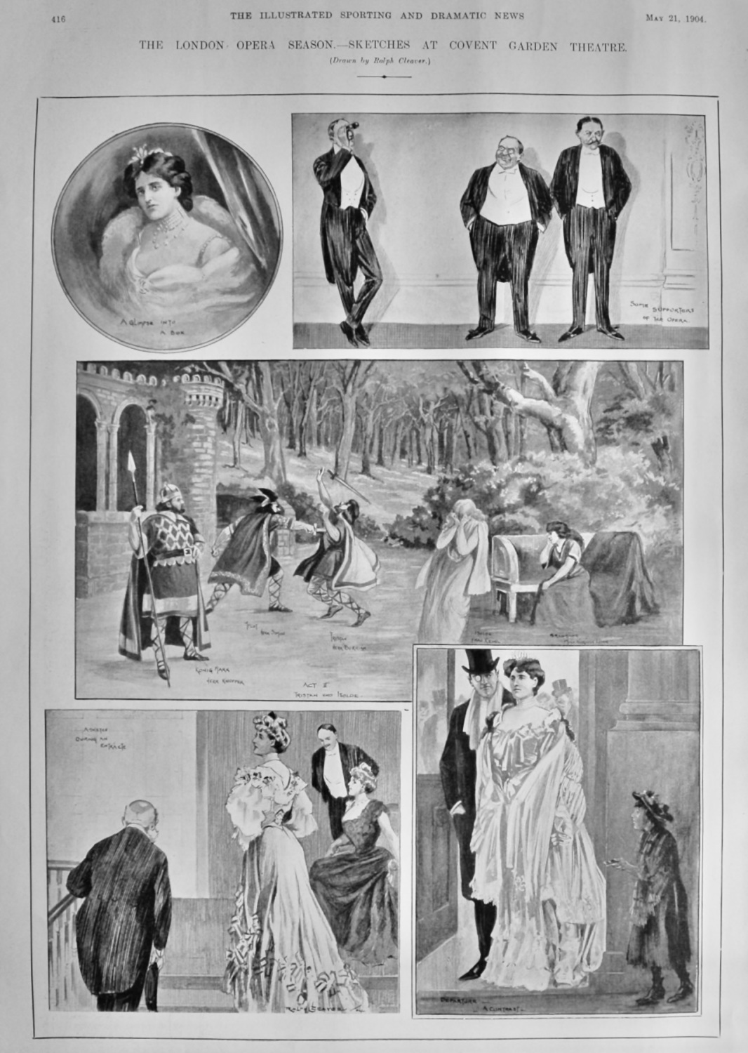 The London Opera Season.- Sketches at Covent Garden Theatre.  1904.
