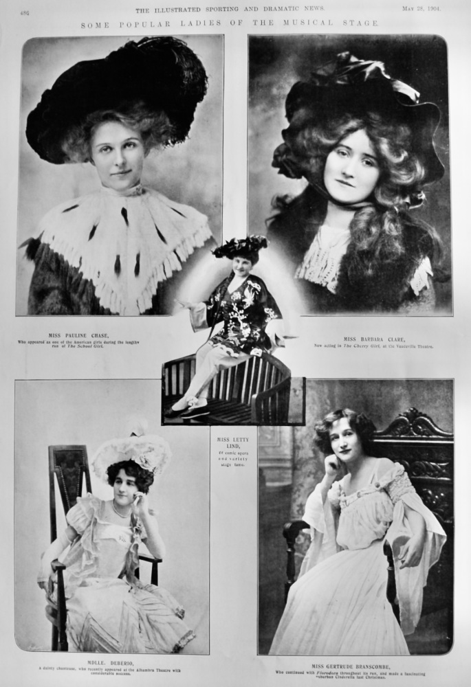 Some Popular Ladies of the Musical Stage.  1904.