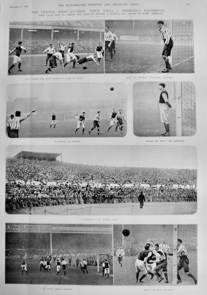The League.- First Division.  Aston Villa  v.  Sheffield Wednesday.  1904.