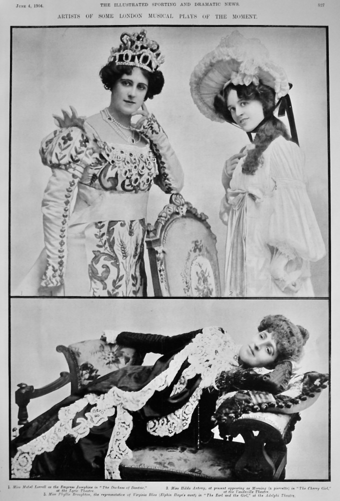 Artists of Some London Musical Plays of the Moment.  1904.
