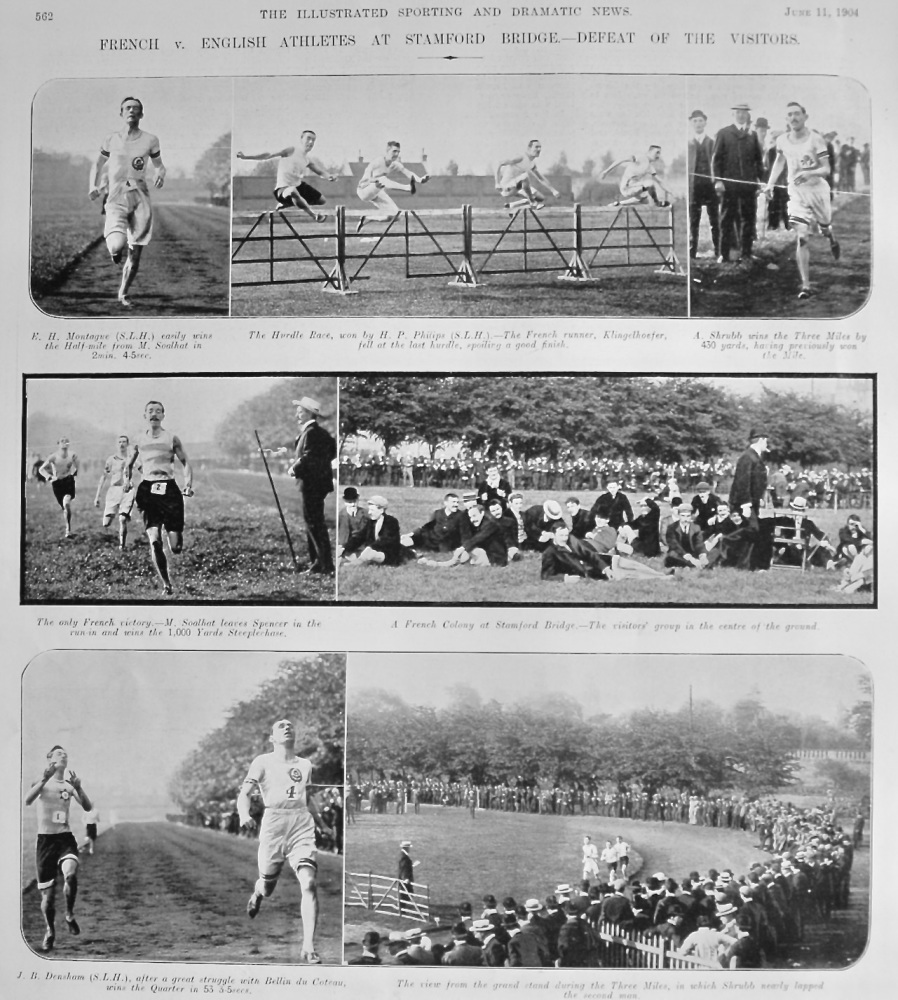 French v. English Athletes at Stamford Bridge.- Defeat of the Visitors.  1904.