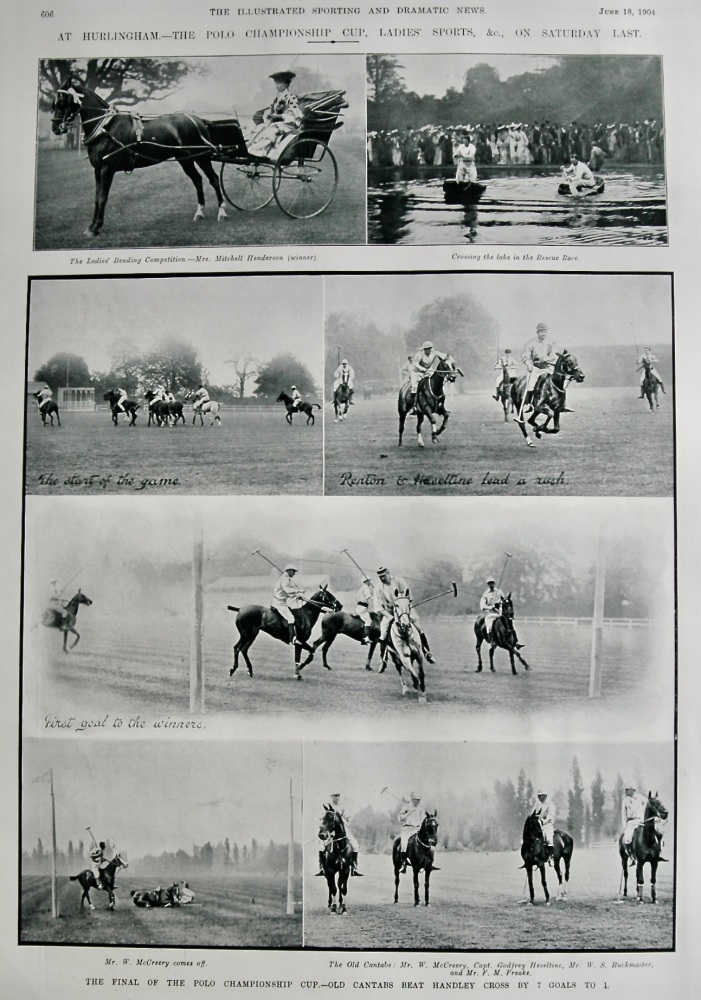 At Hurlingham.- The Polo Championship Cup, Ladies' Sports, &c., on Saturday Last.  1904.