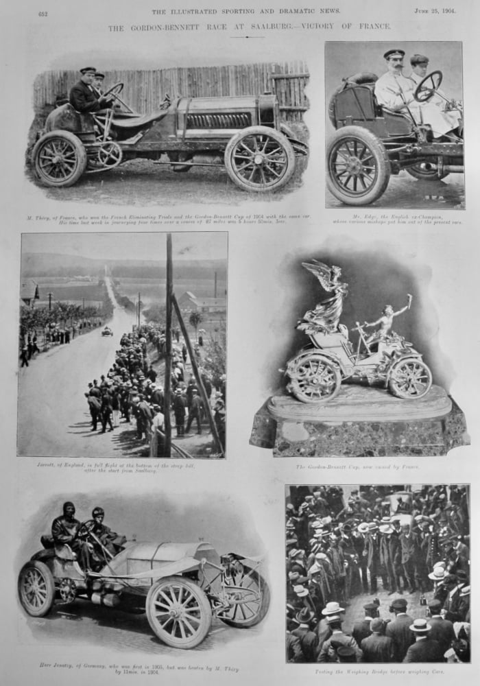 The Gordon-Bennett Race at Saalburg.- Victory of France.  1904.
