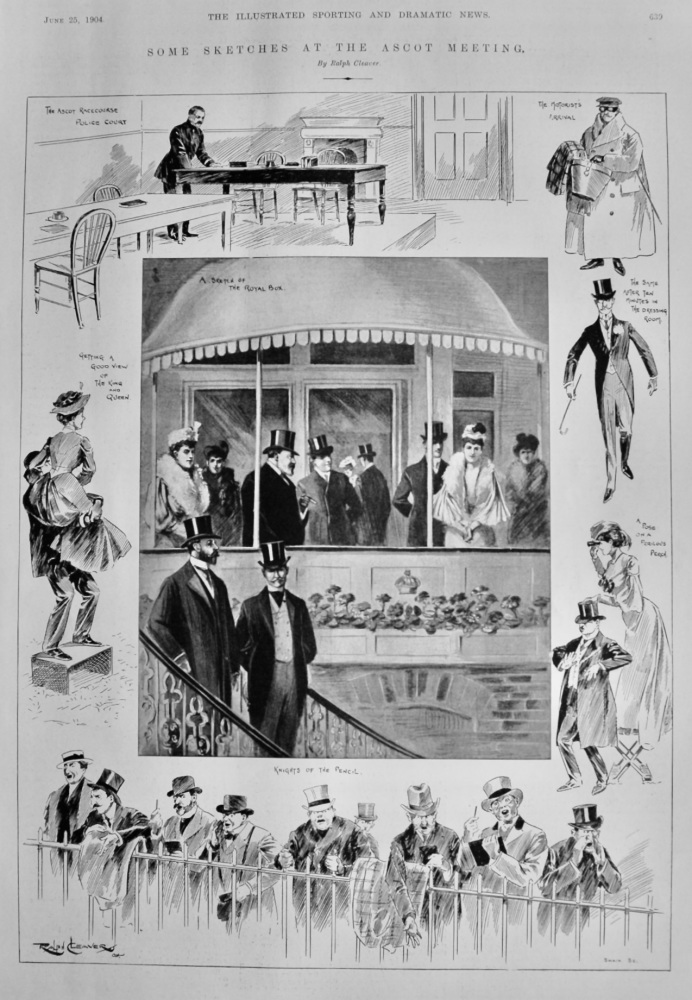 Some Sketches at the Ascot Meeting.  1904.