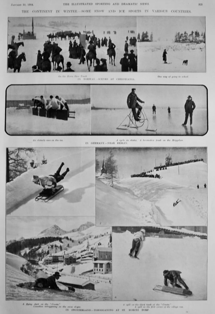 The Continent in Winter.- Some Snow and Ice Sports in Various Countries.  1904.
