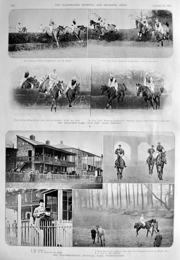 The Lingfield Park,  &   The Wolverhampton (Dunstall Park) Steeplechases.  1904.