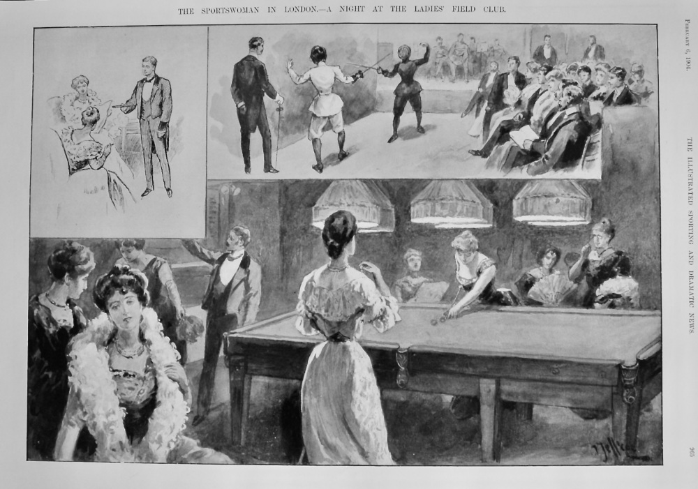 The Sportswoman in London.- A Night at the Ladies' Field Club.  1904.