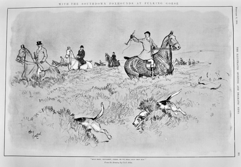 With the Southdown Foxhounds at Fulking Gorse.  1904.
