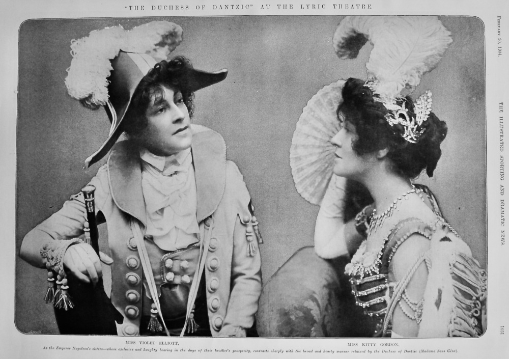 "The Duchess of Dantzic,"  at the Lyric Theatre.  1904.