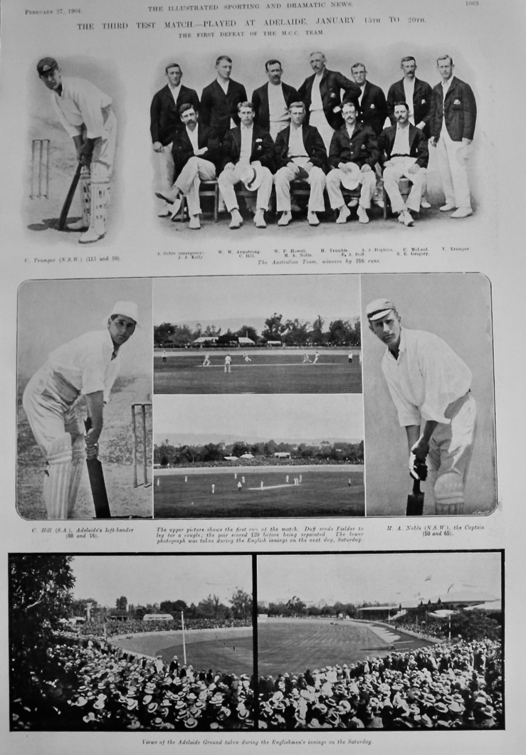 The Third Test Match.- Played at Adelaide, January 15th, to 20th, 1904. (Cr
