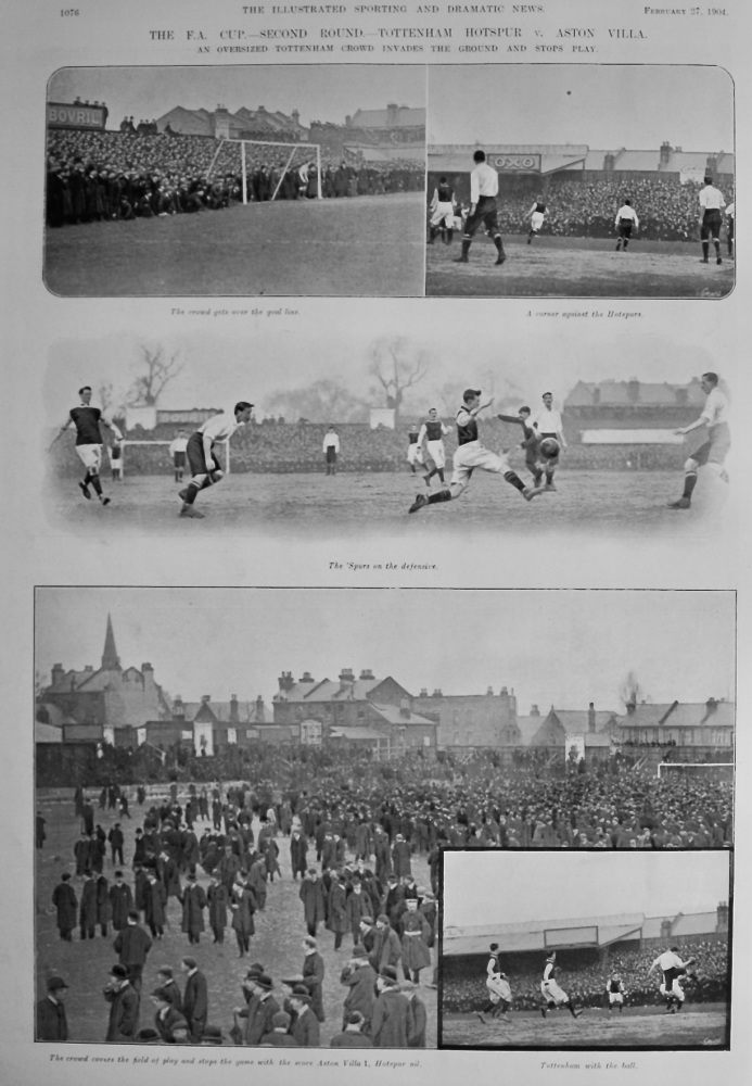 The F.A. Cup.- Second Round.- Tottenham Hotspur v. Aston Villa.  1904.