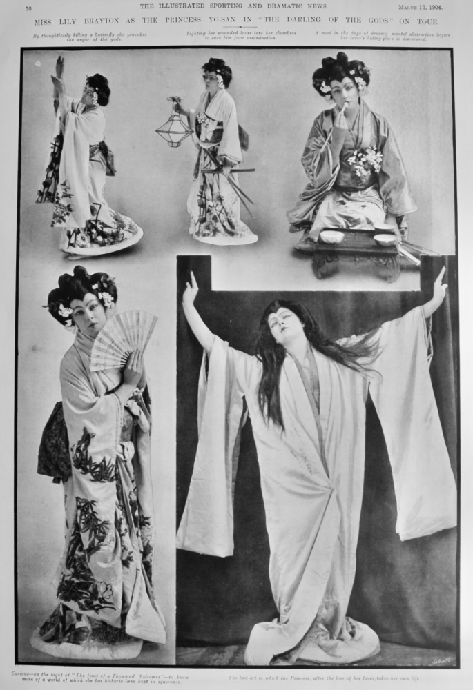 Miss Lily Brayton as the Princess Yo-San in "The Darling of the Gods" on Tour.  1904.