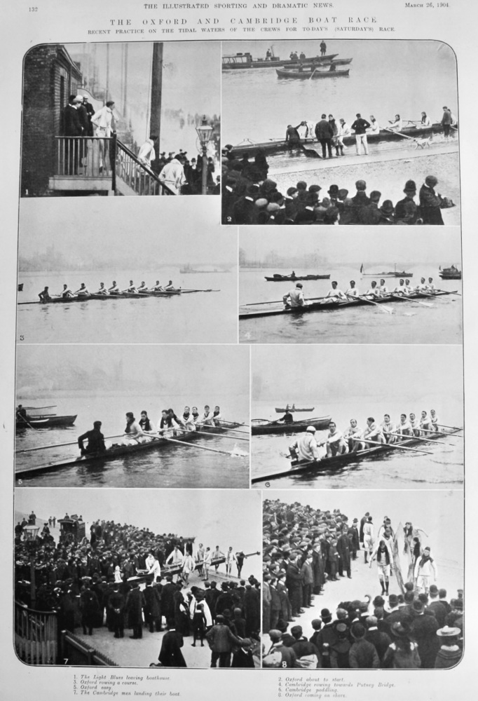 The Oxford and Cambridge Boat Race.  1904.