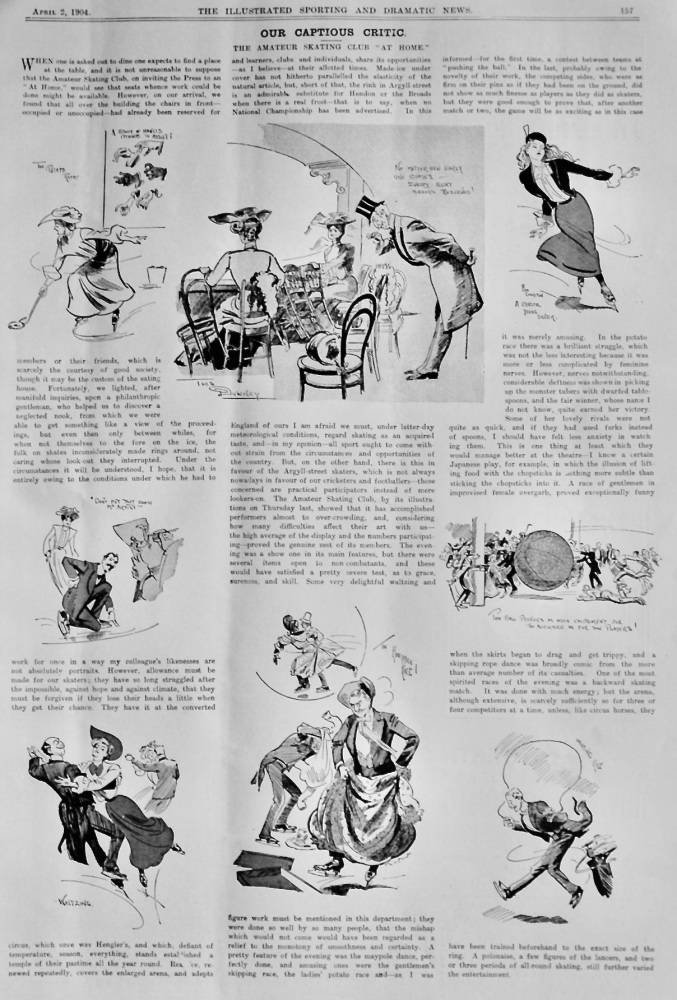 Our Captious Critic. April 2nd, 1904. :  The Amateur Skating Club "At Home."
