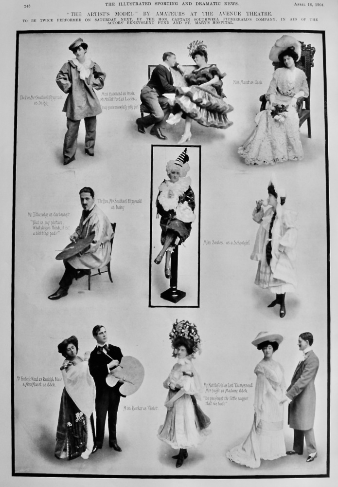 "The Artist's Model," by Amateurs at the Avenue Theatre. 1904.
