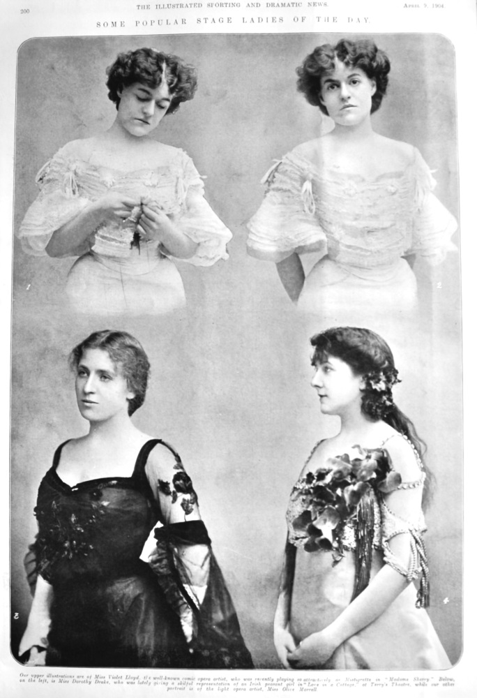 Some Popular Stage Ladies of the Day.  1904.