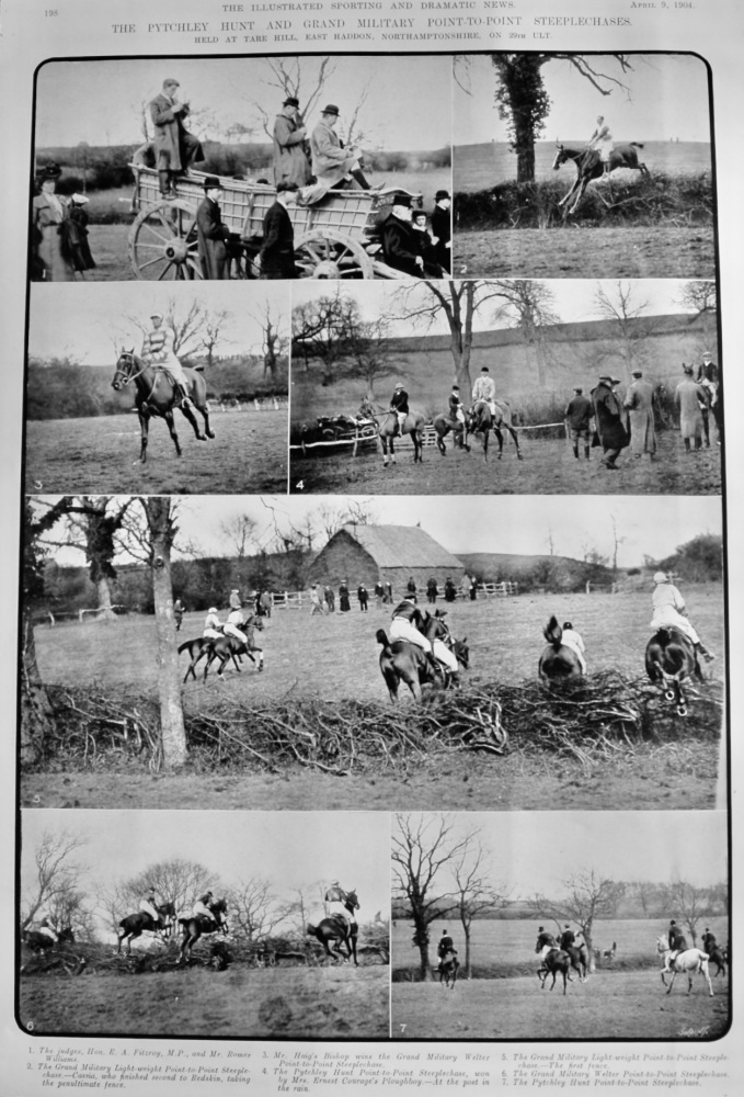 The Pytchley Hunt and Grand Military Point-to-Point Steeplechases.  1904.