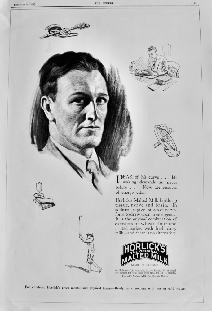 Horlick's the original Malted Milk.  1924.