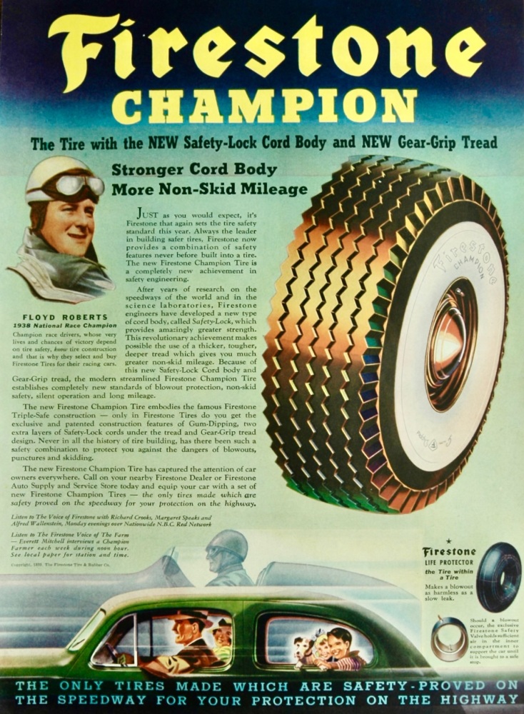 Firestone Champion Tires.  1939.