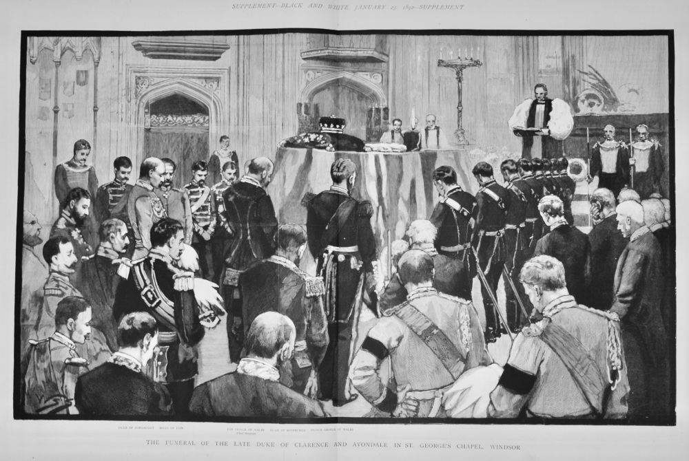 The Funeral of the Late Duke of Clarence and Avondale in St. George's Chapel, Windsor.  1892.