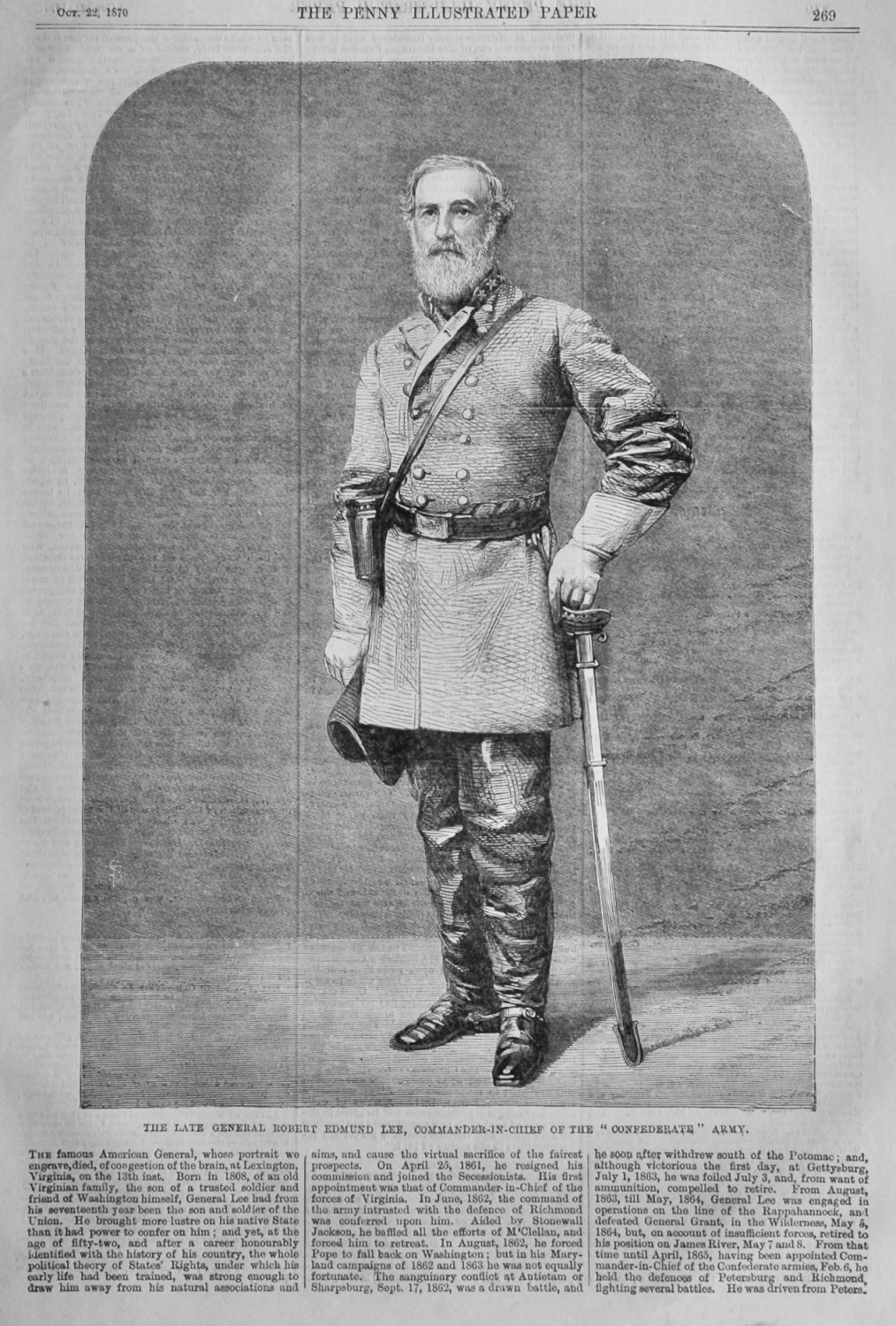 The Late General Robert Edmund Lee, Commander-in-Chief of the 