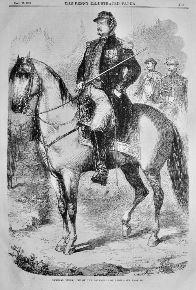 General Vinoy, one of the Defenders of Paris. (on horseback) 1870.