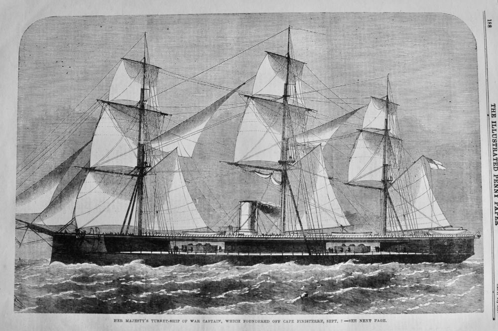 Her Majesty's Turret-Ship of War Captain, which Foundered off Cape Finisterre, Sept. 7th. 1870.