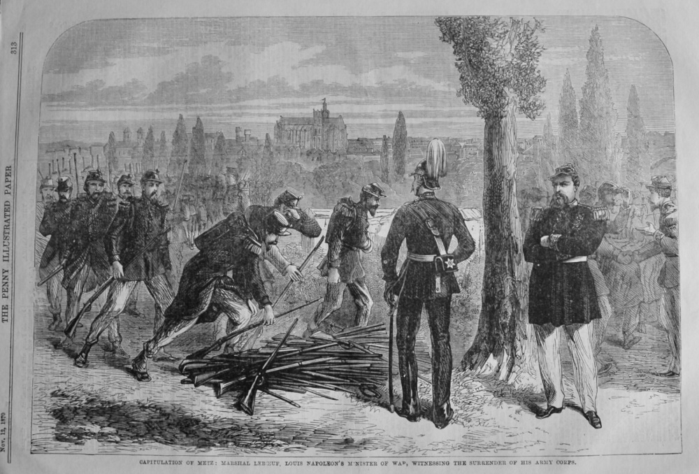 Capitulation of Metz : Marshal Leboeuf, Louis Napoleon's Minister of War, Witnessing the Surrender of His Army Corps.  1870.