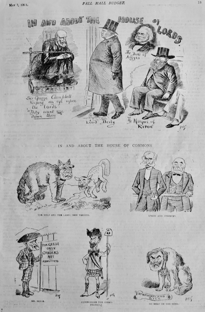 In and About the House of Lords.    &   In and About the House of Commons.  1891.
