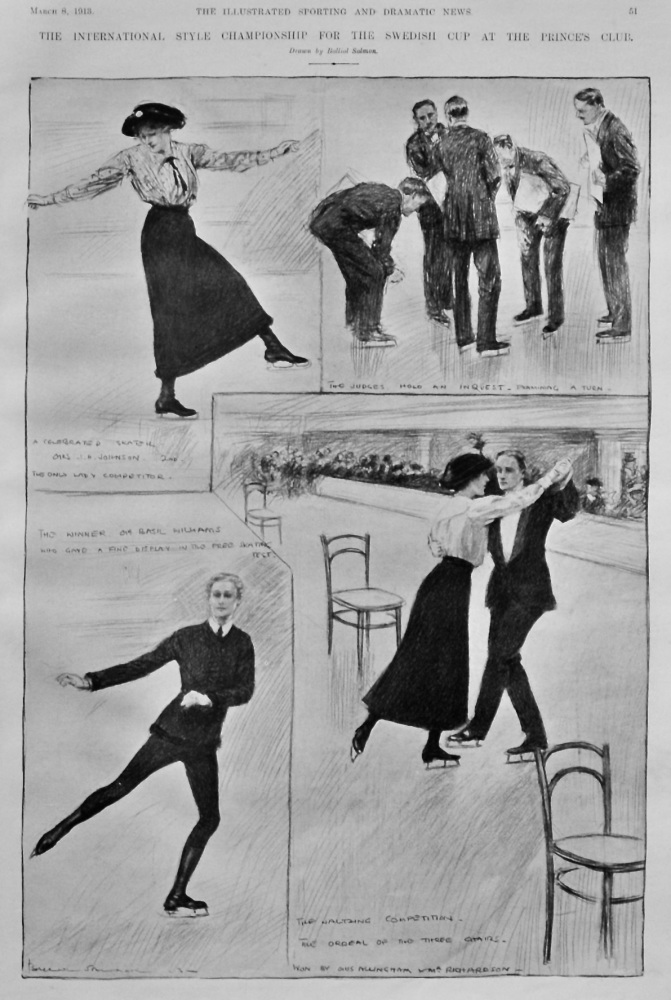 The International Style Championship for the Swedish Cup at the Prince's Club.  1903.  (Skating)