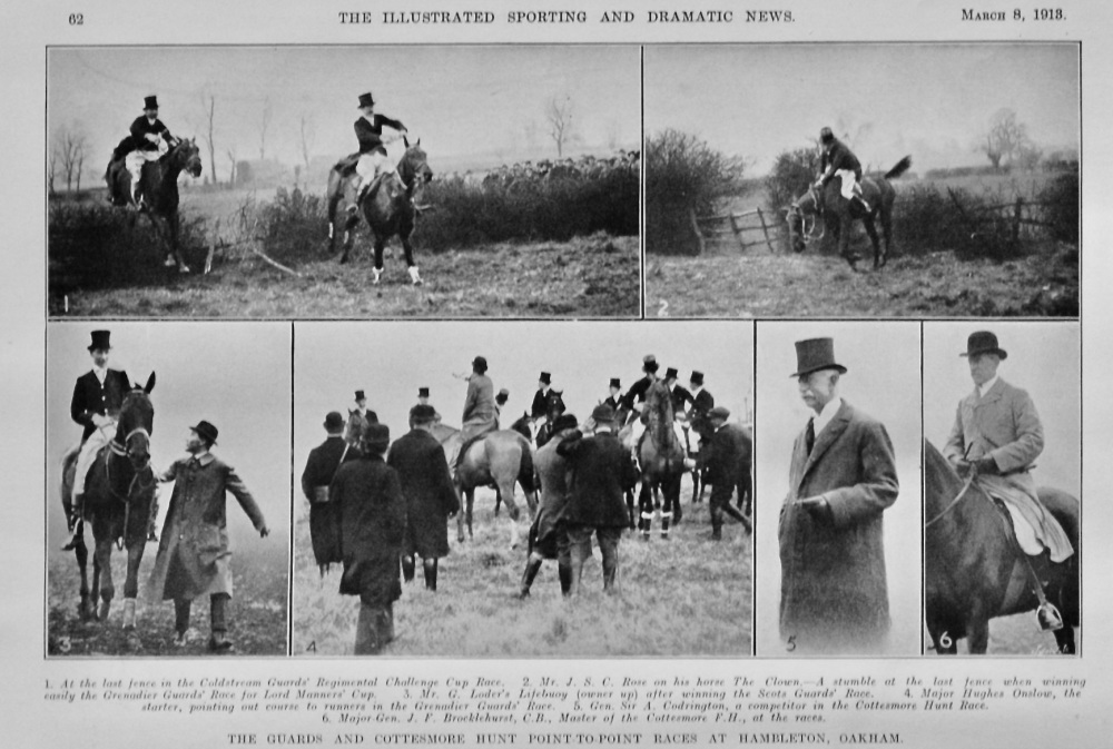 The Guards and Cottesmore Hunt Point-to-Point Races at Hambleton, Oakham.  1913.