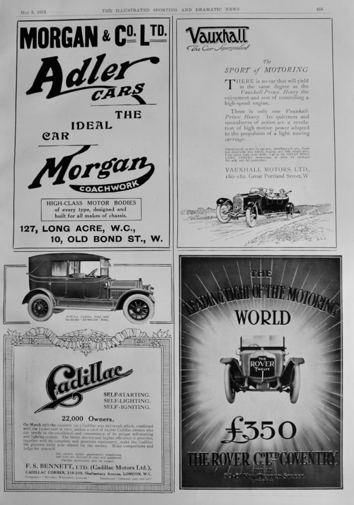 Motoring Adverts.  1913.