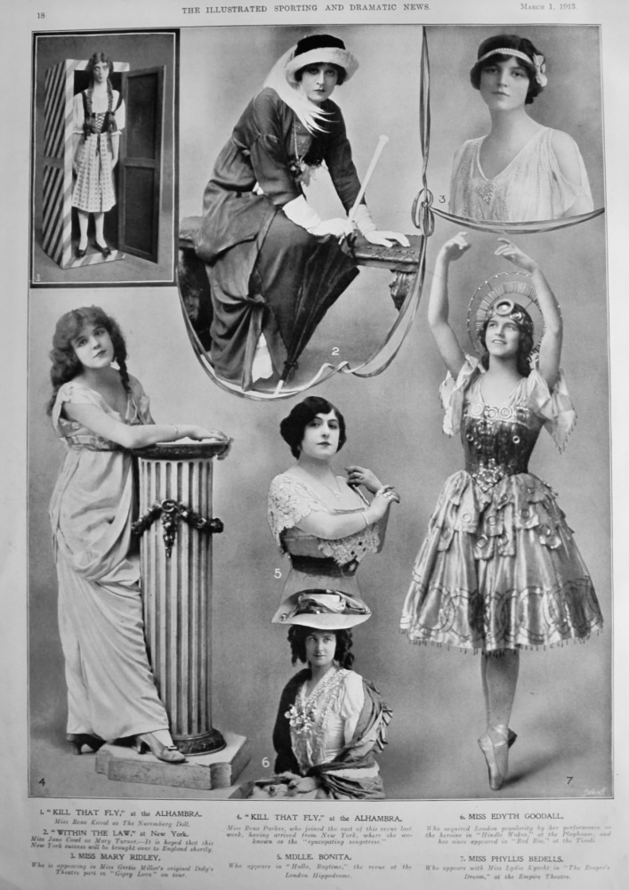 Actresses from the Stage at this time.  March 1913.