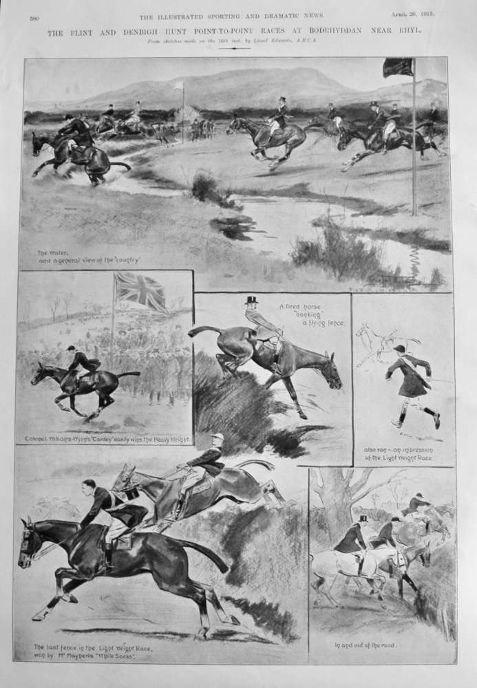 The Flint and Denbigh Hunt Point-to-Point Races at Bodrhyddan near Rhyl.  1913.