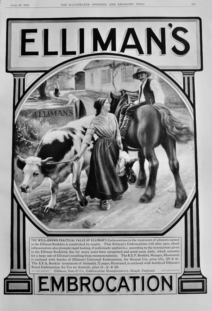 Elliman's   Embrocation.  1913.