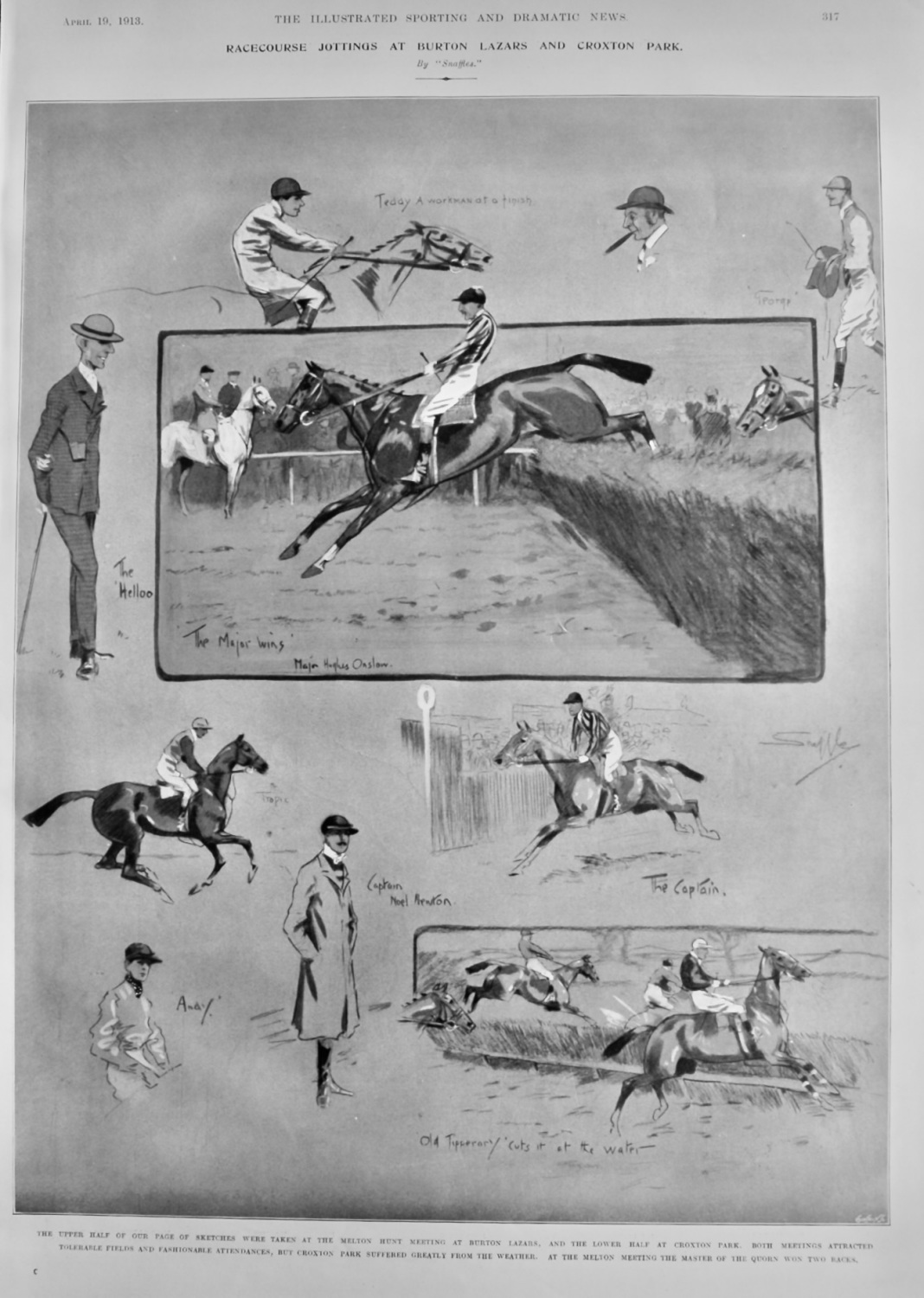 Racecourse Jottings at Burton Lazars and Croxton Park.  1913.