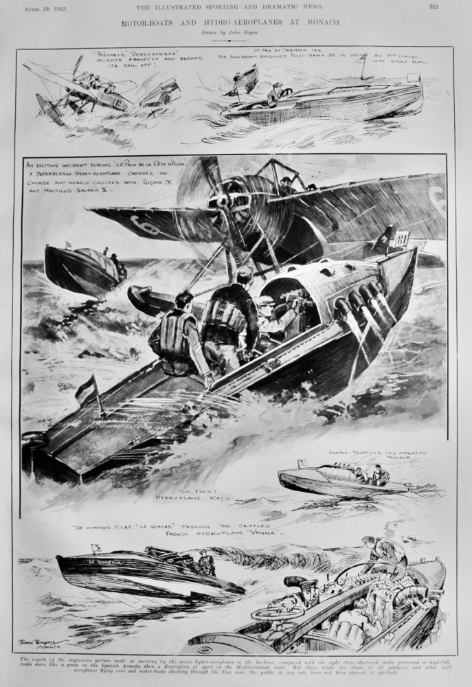 Motor-Boats and Hydro-Aeroplanes at Monaco.  1913.
