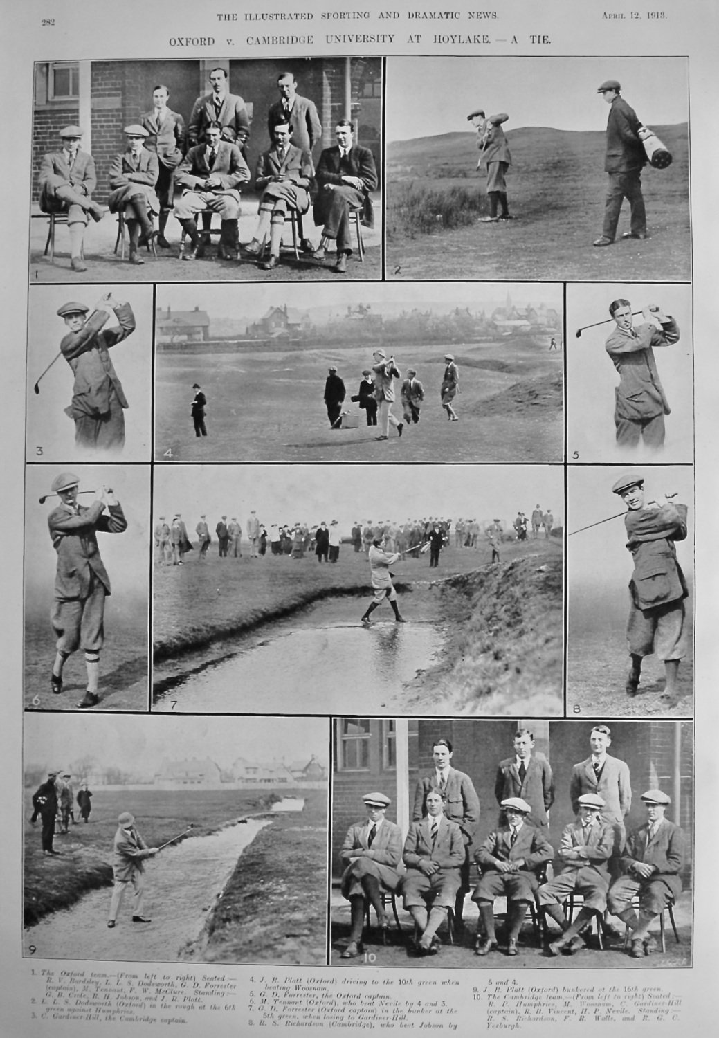 Oxford v. Cambridge University at Hoylake.- A Tie.  (Golf)  1913.