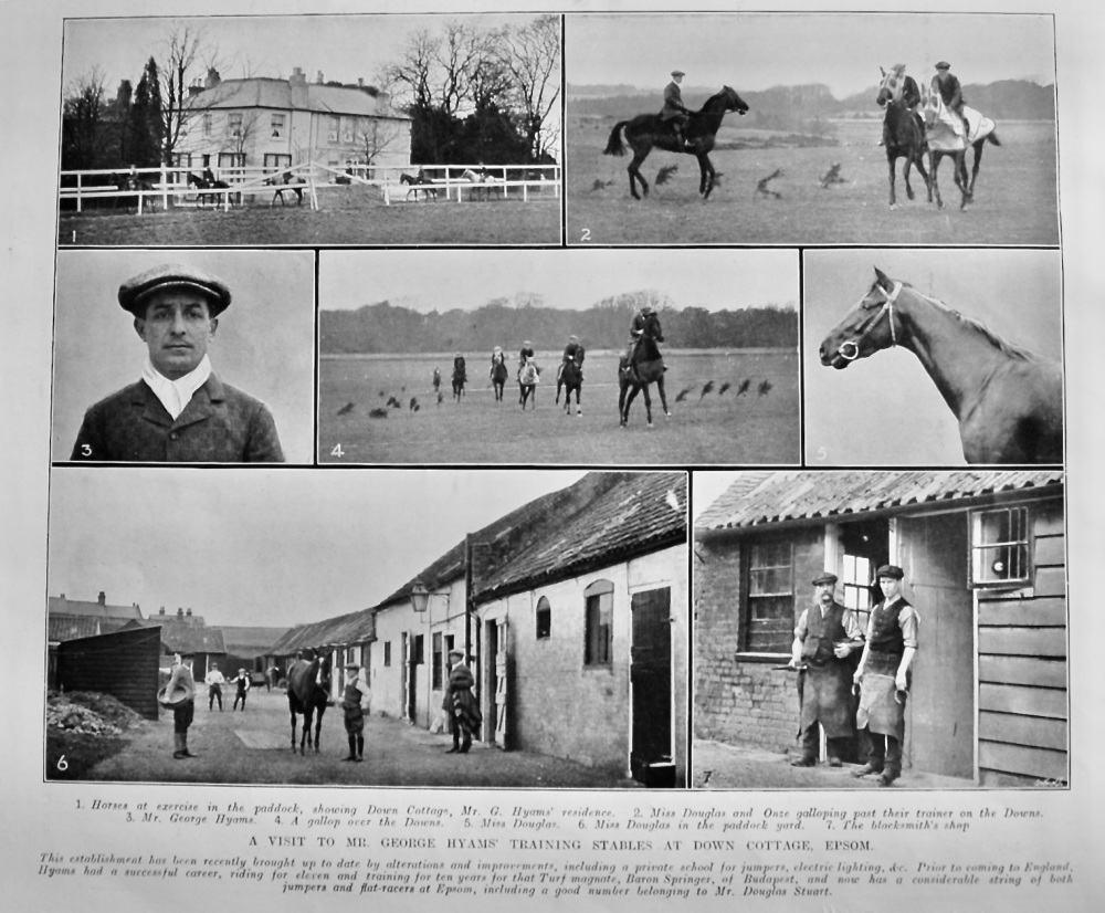 A Visit to Mr. George Hyams' Training Stables at Down Cottage, Epsom.  1913.