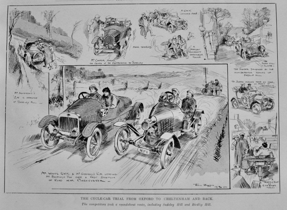 The Cycle-Car Trial from Oxford to Cheltenham and Back.  1913.