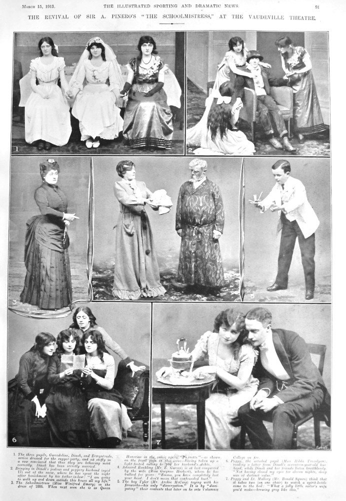 The Revival of Sir A. Pinero's   "The Schoolmistress,"   at the Vaudeville Theatre.  1913.